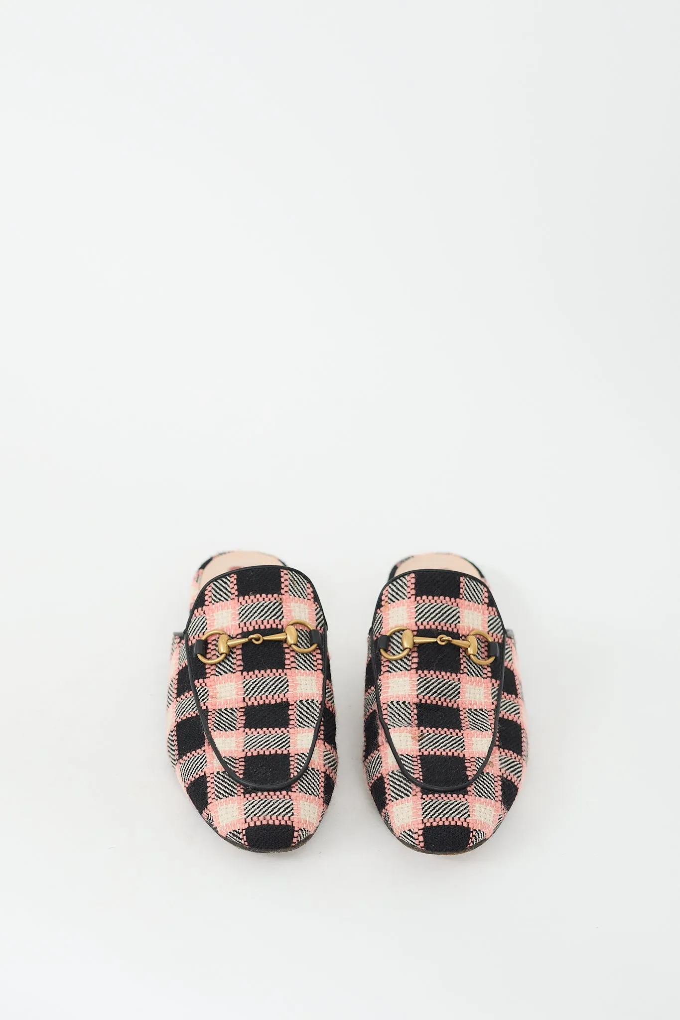 Black & Multi Tweed Princetown Mule