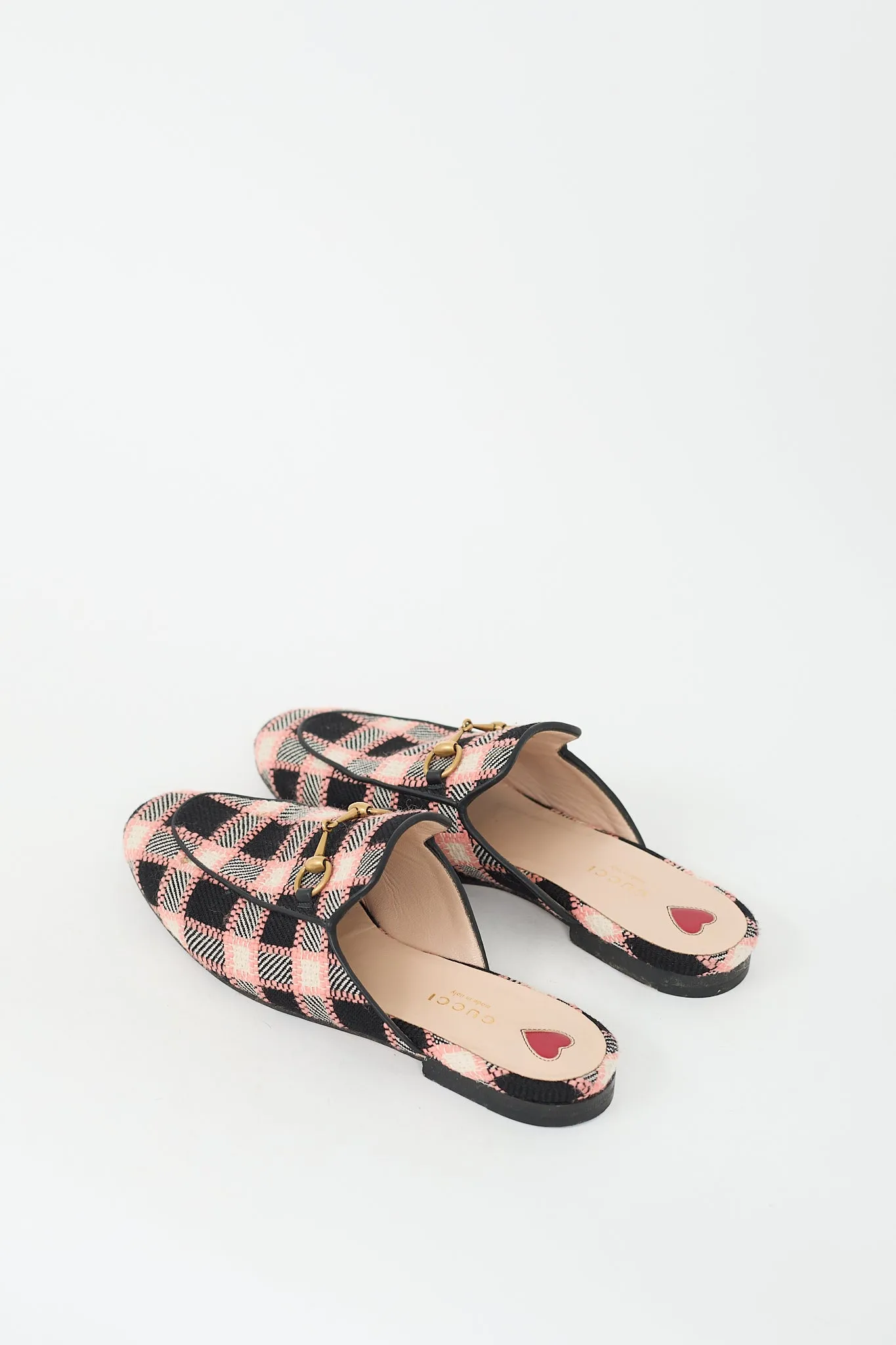 Black & Multi Tweed Princetown Mule