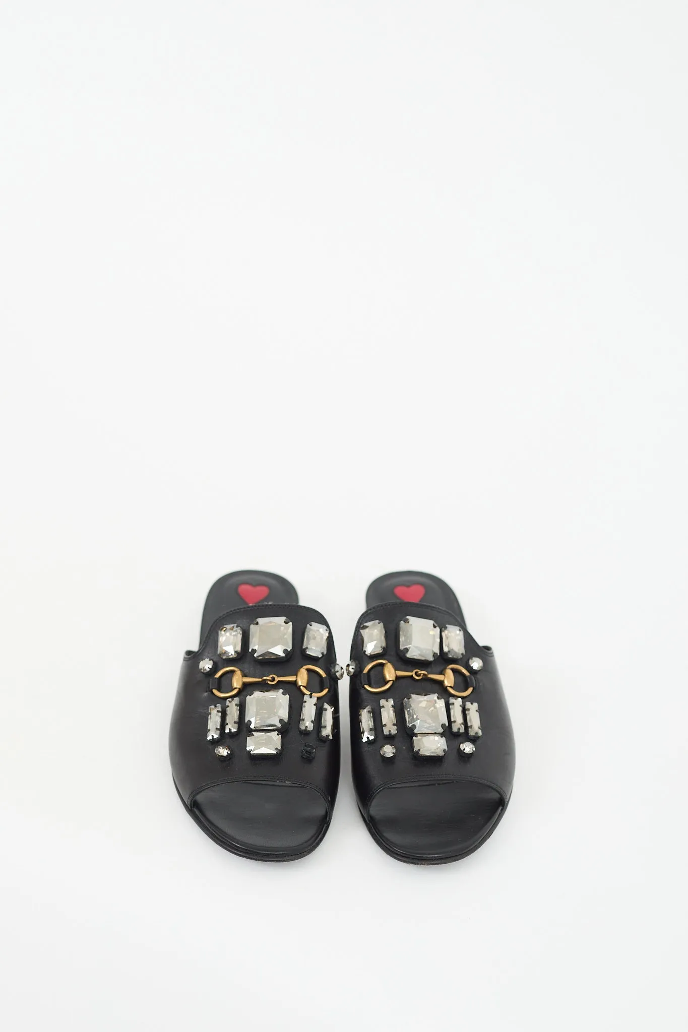 Black & Multicolour Leather Jewel Mule