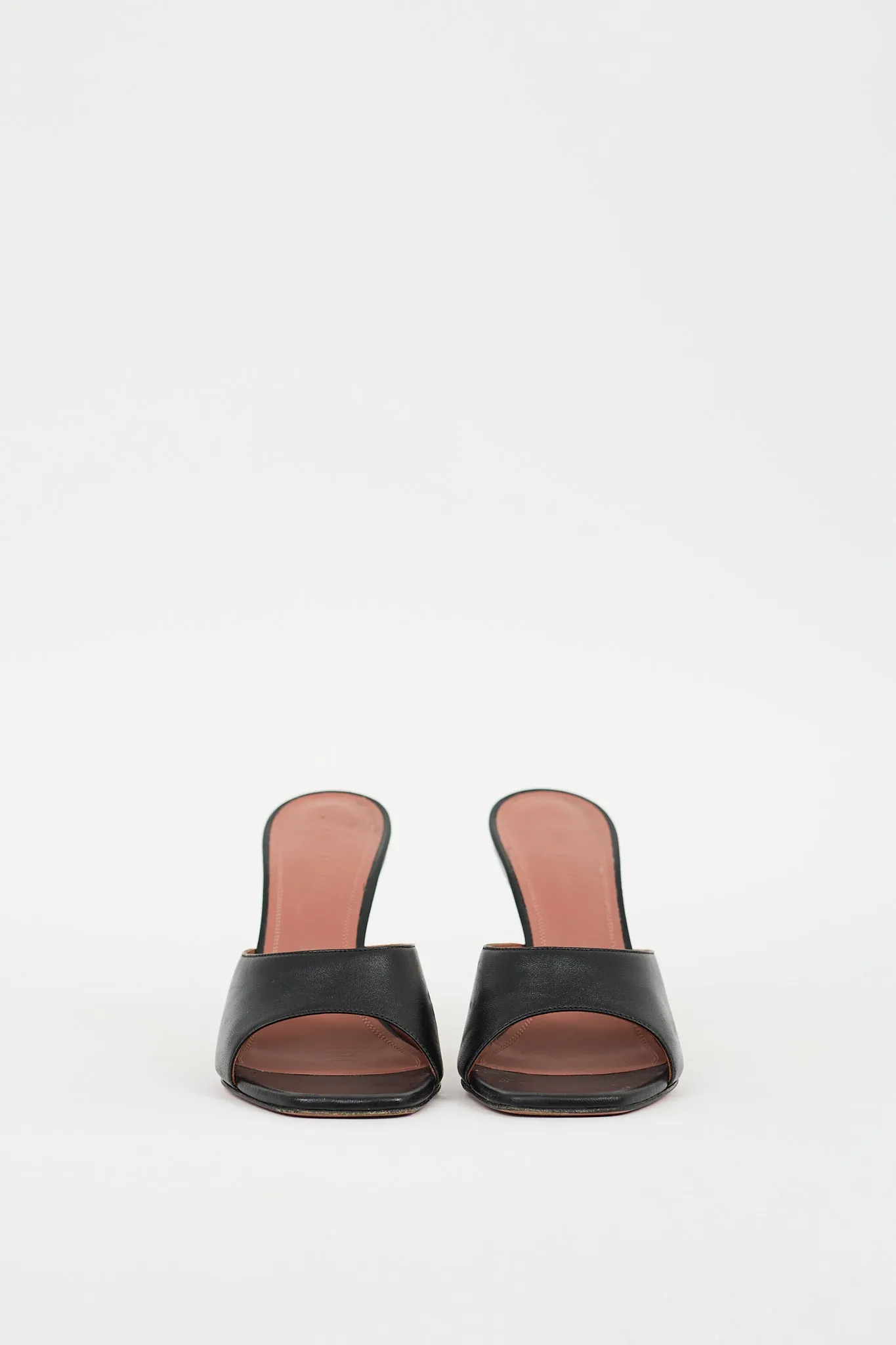 Black Leather Lupita Mule