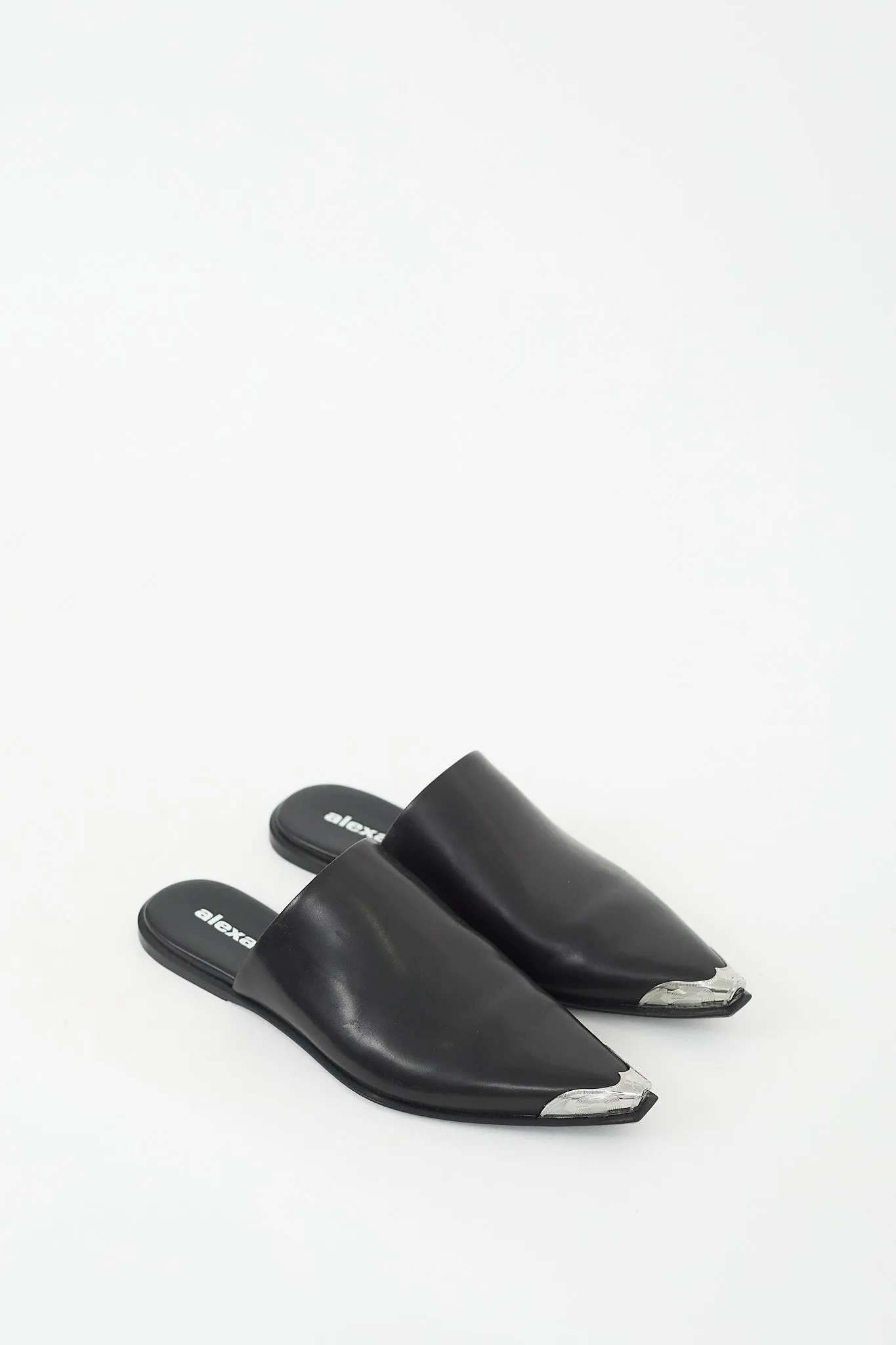 Black Leather Sullivan Western Mule