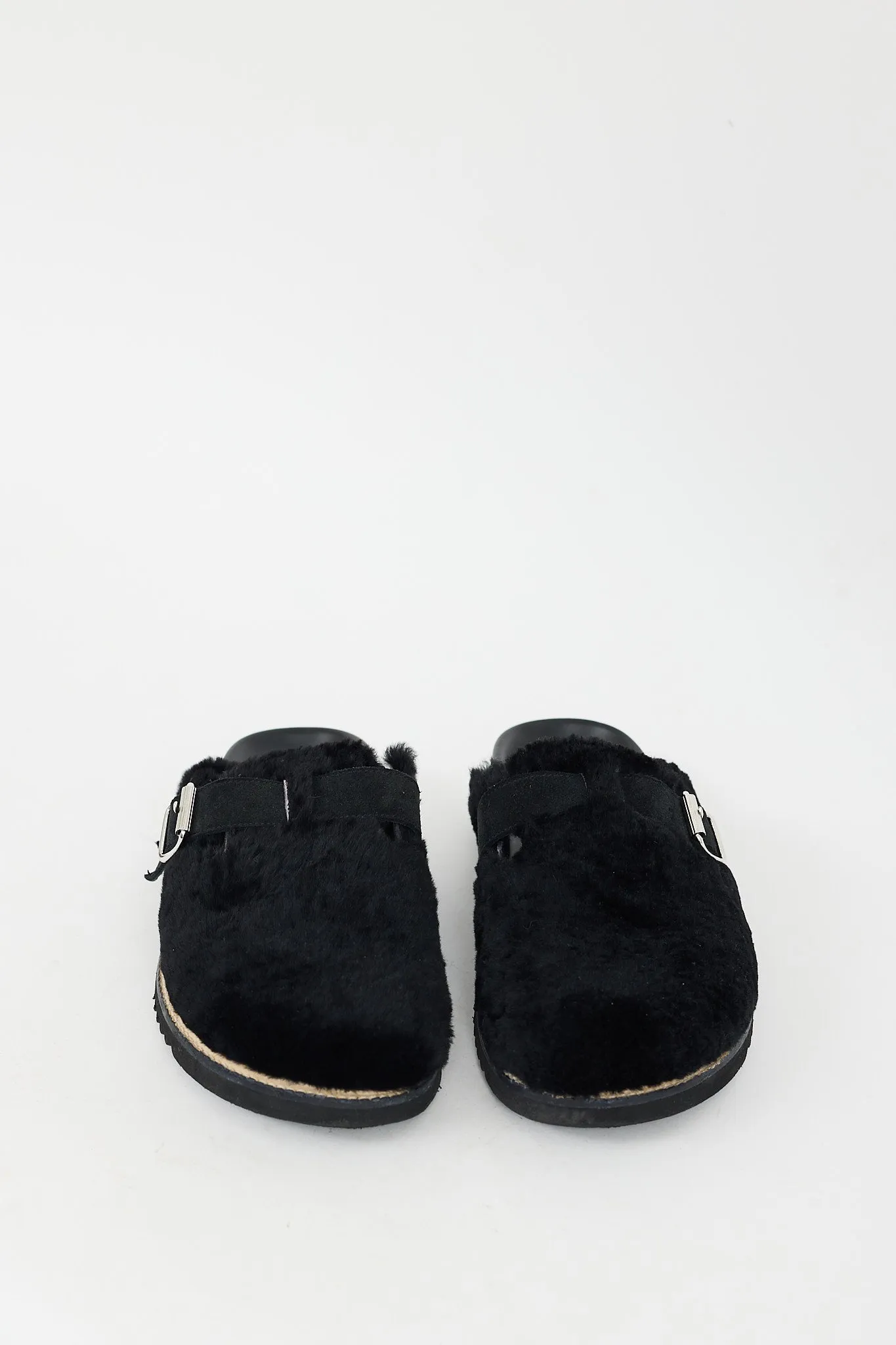 Black Shearling Mesa Mule