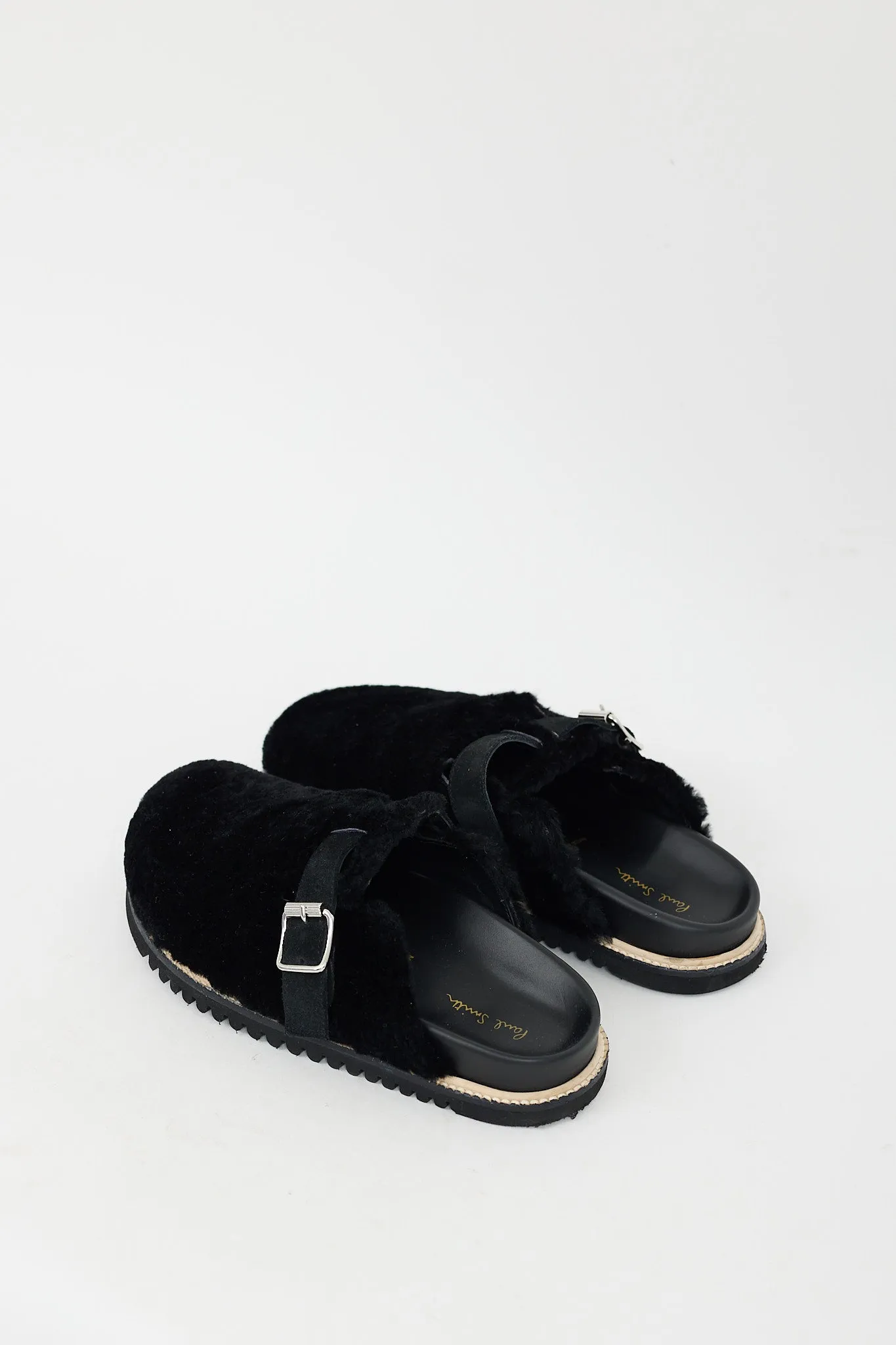 Black Shearling Mesa Mule