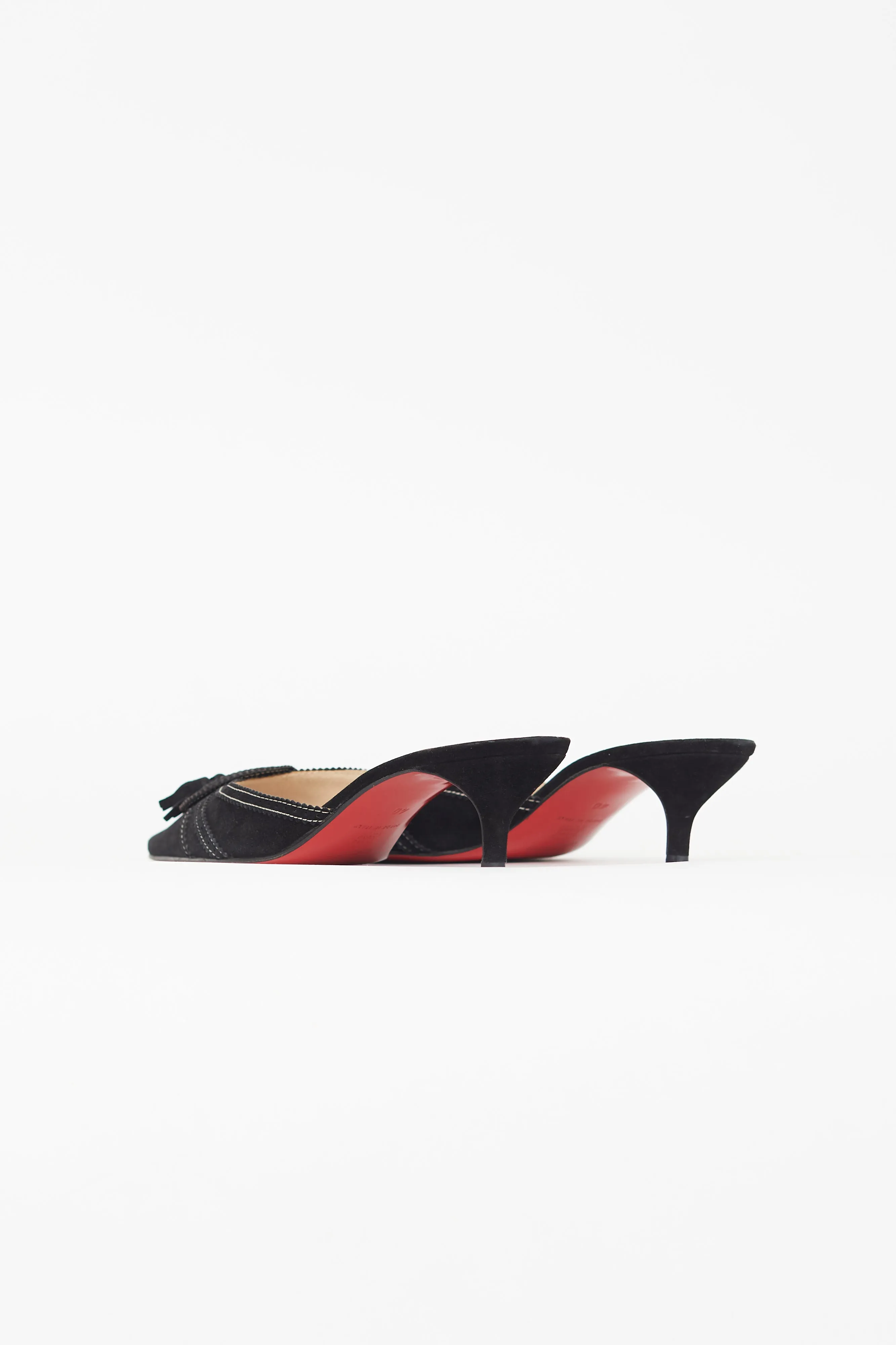 Black Suede Tassel Mule