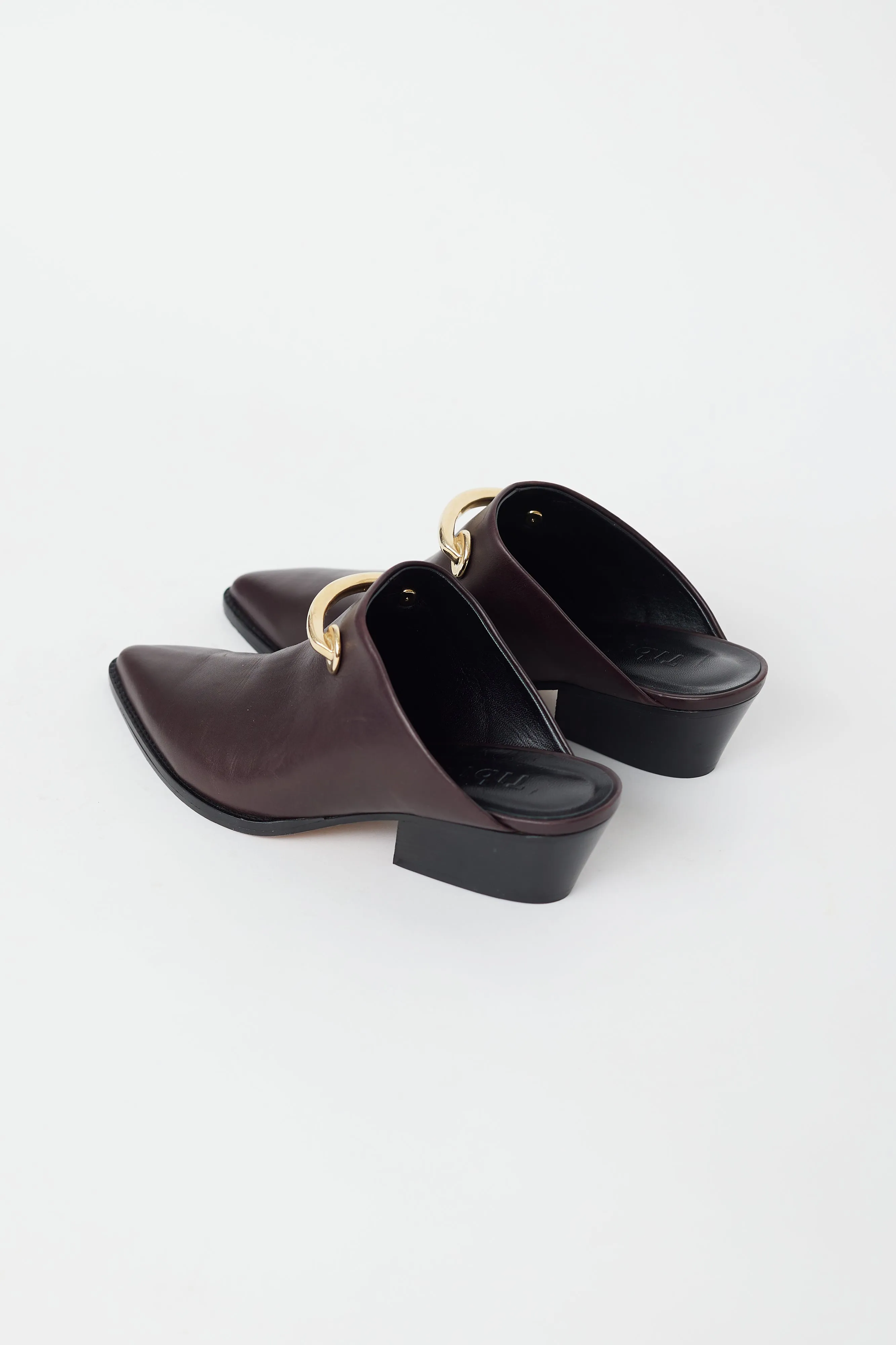Brown & Gold Leather Mateo Mule