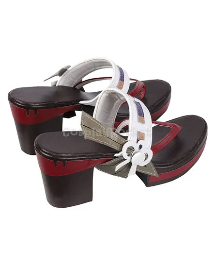 Cheap Genshin Impact Yae Miko Cosplay Shoes Heeled Clogs for Girls