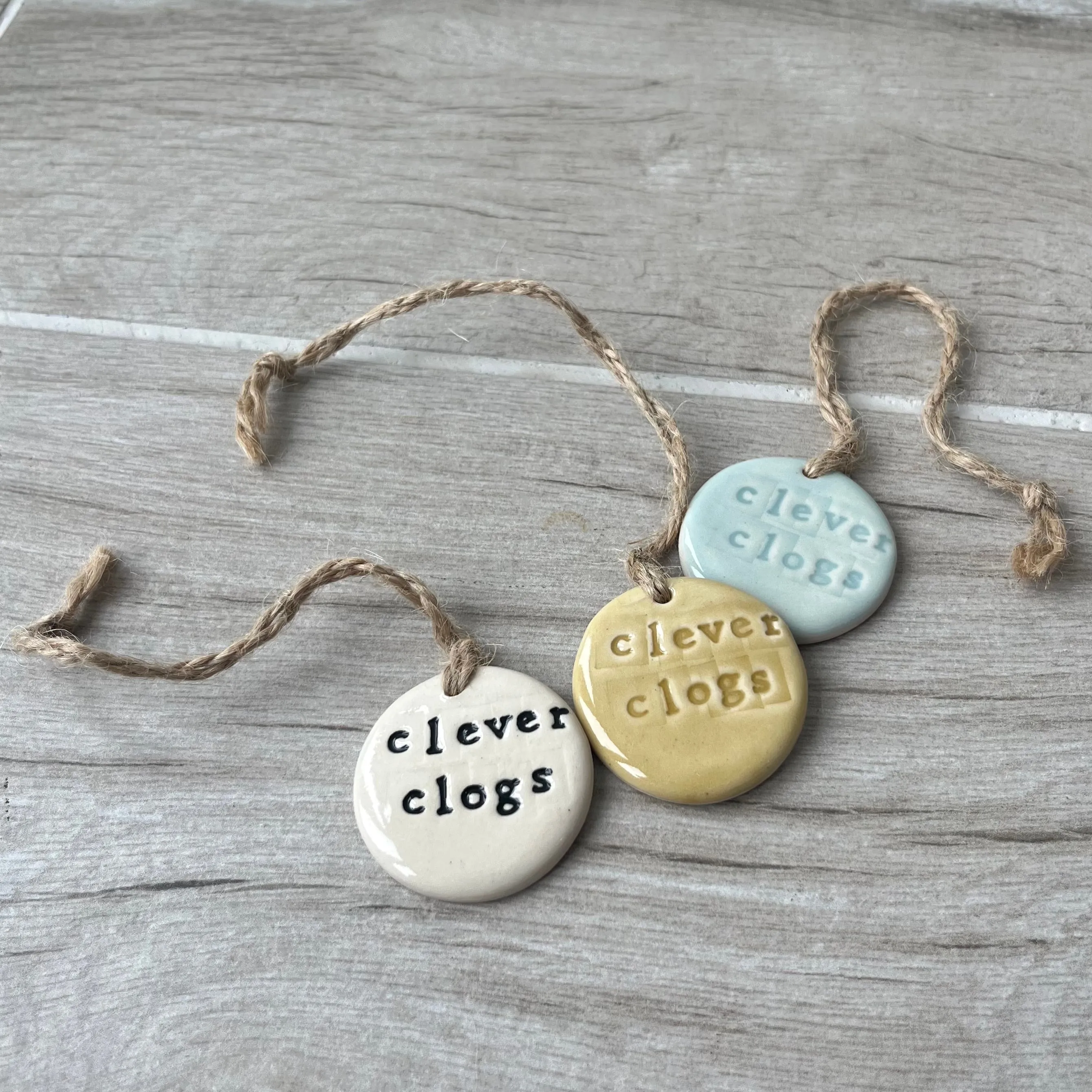 Clever Clogs Ceramic Tag