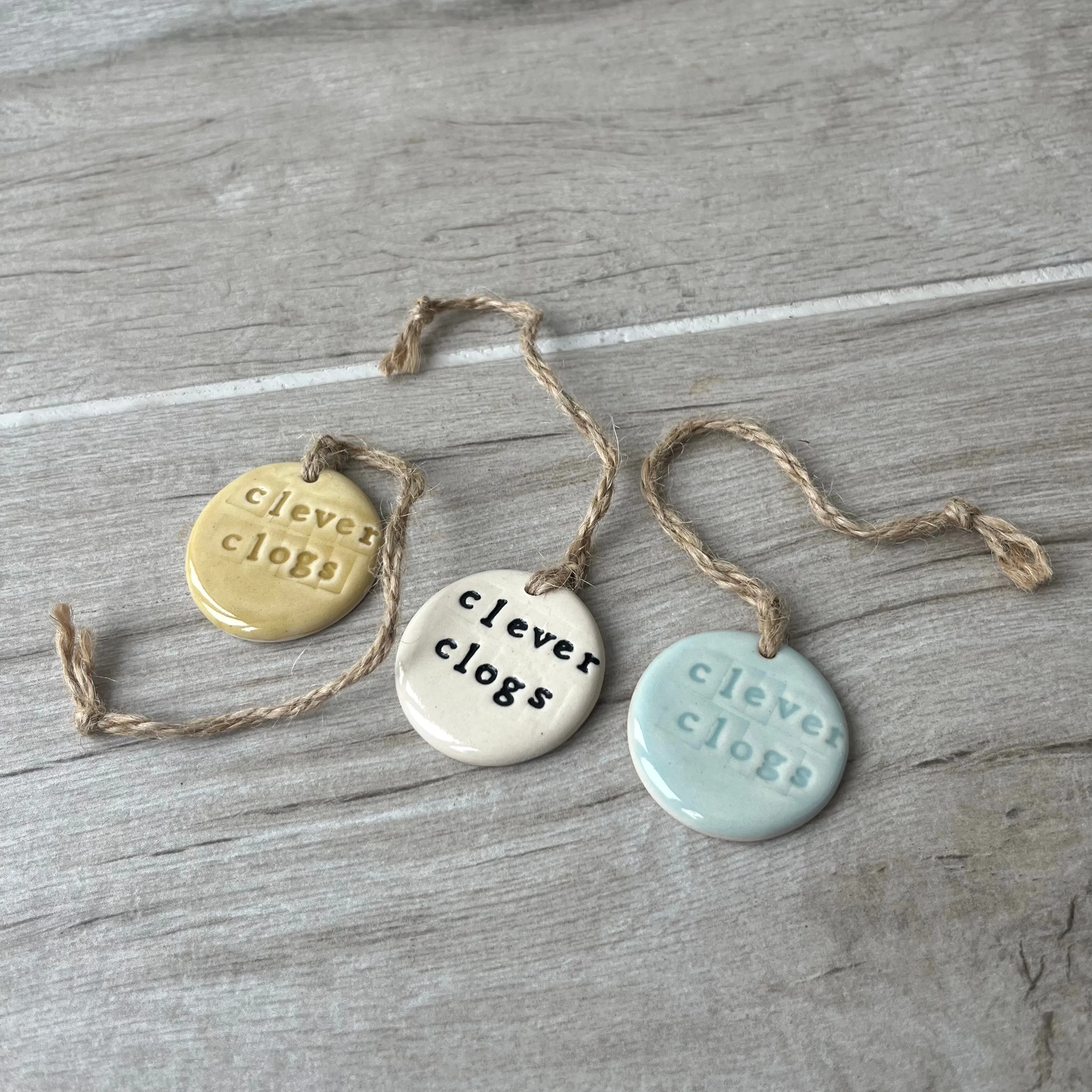Clever Clogs Ceramic Tag