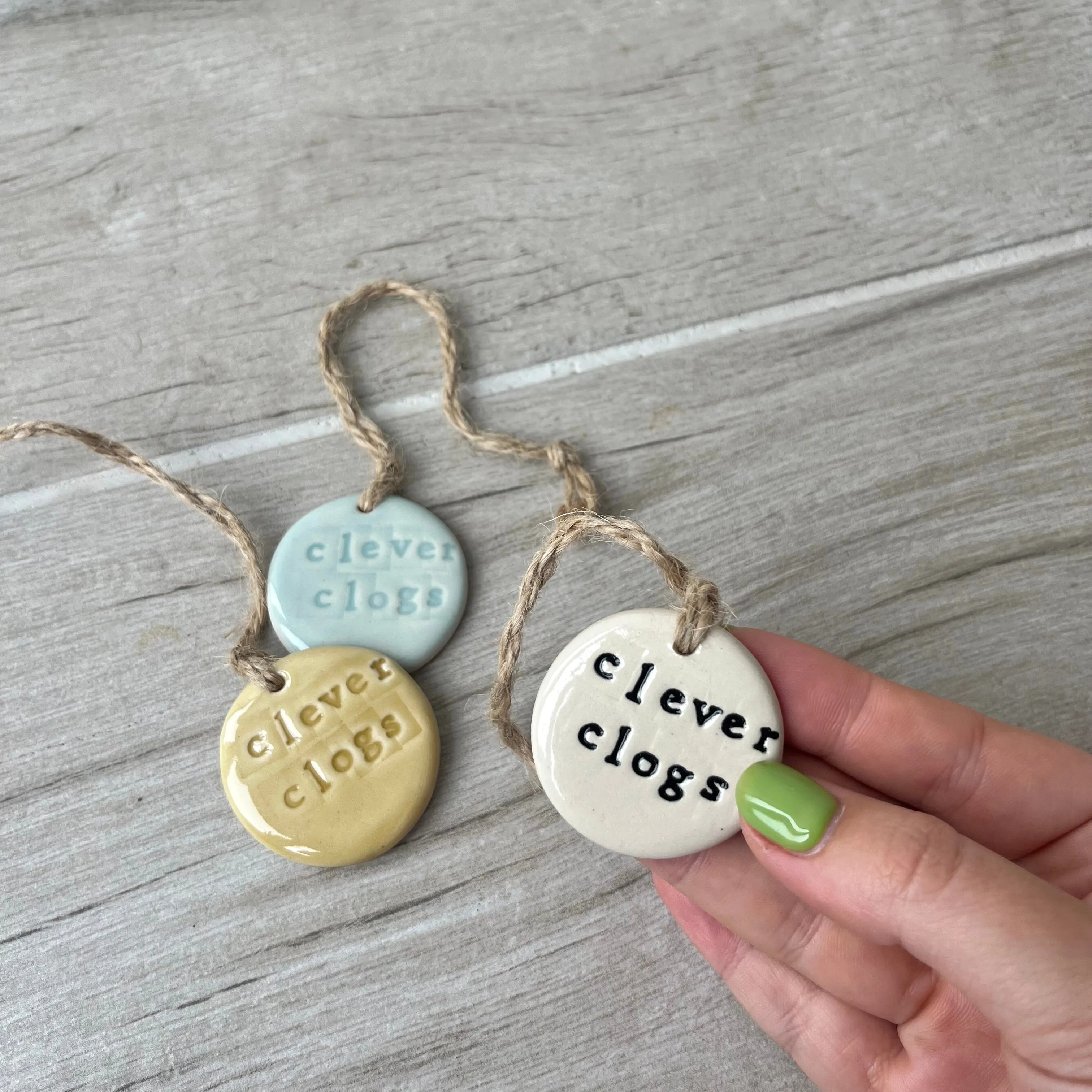 Clever Clogs Ceramic Tag