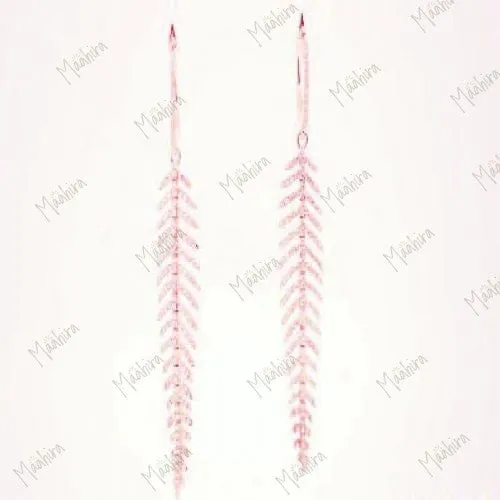 Diamond Leaf Earrings Flexible 45mm