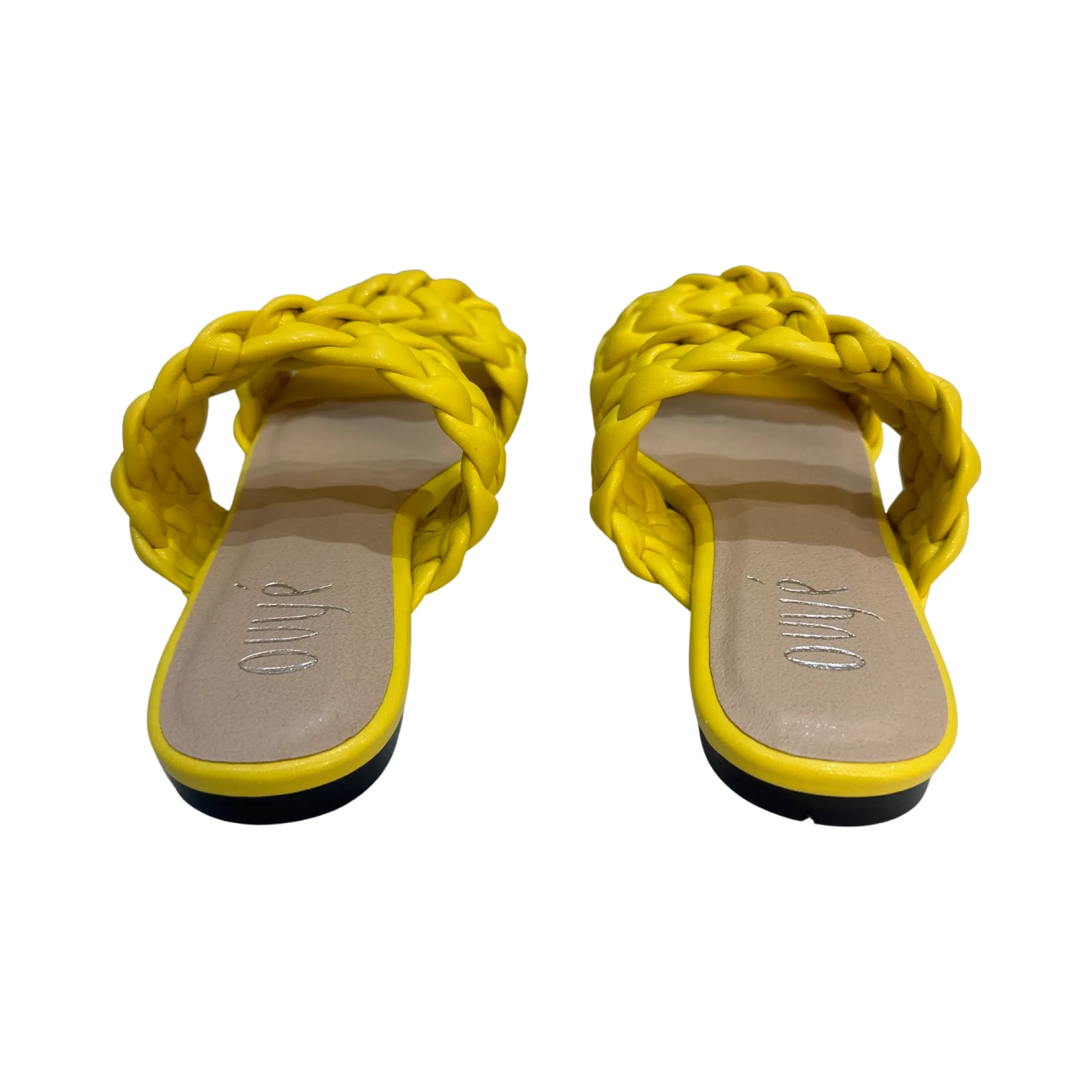 Flat Mules Braided Square Toe