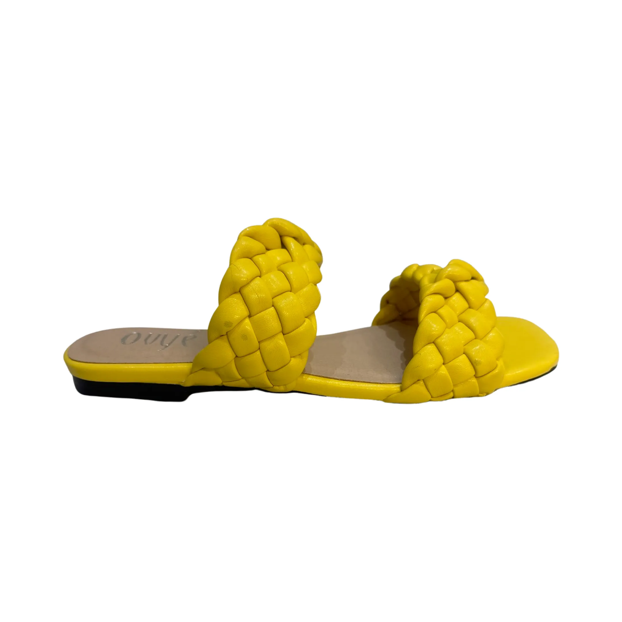 Flat Mules Braided Square Toe