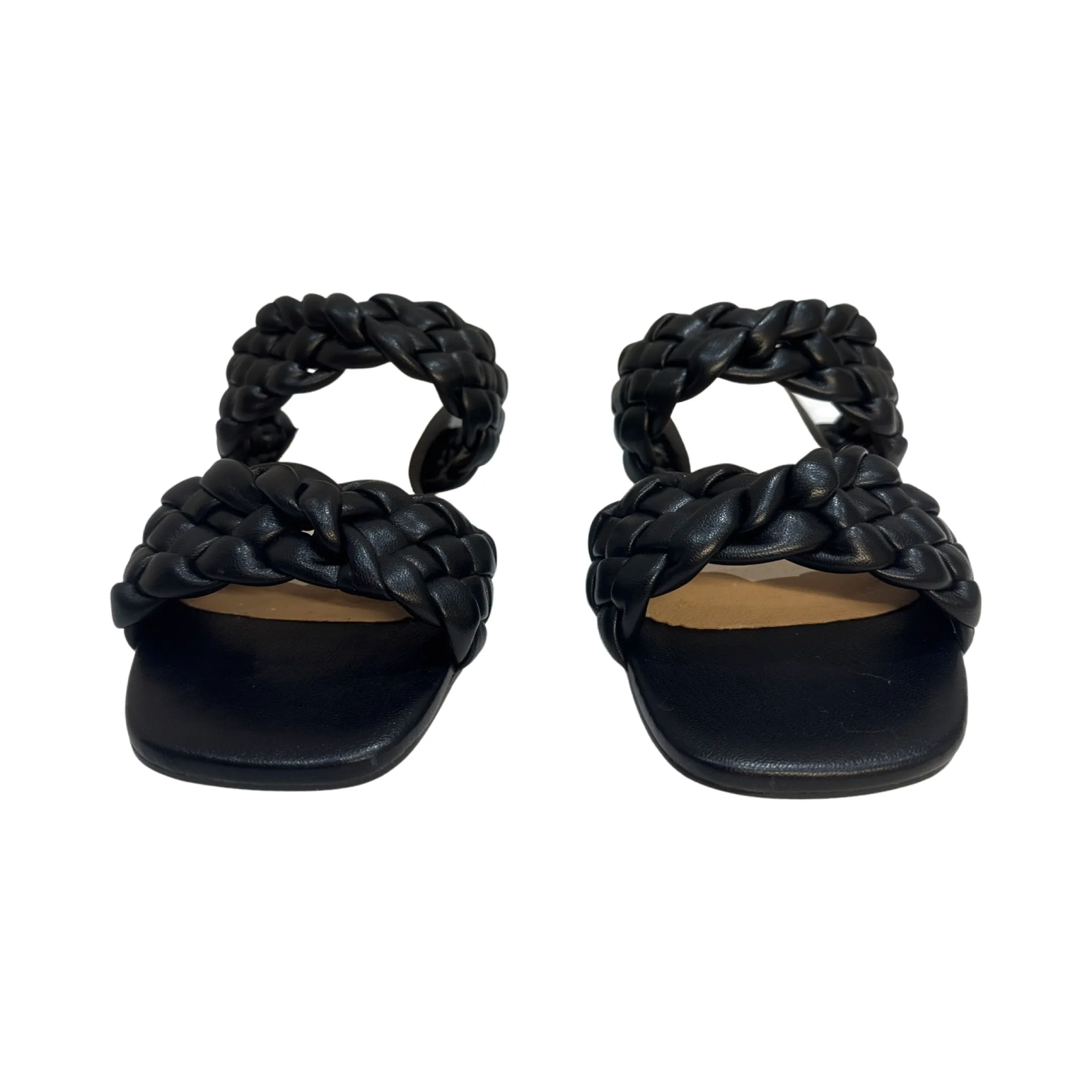 Flat Mules Braided Square Toe