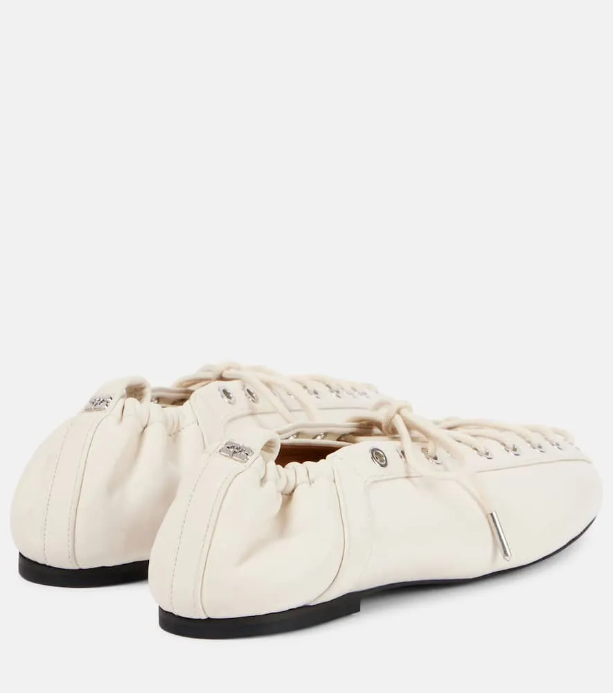 Ganni Lace-up ballet flats