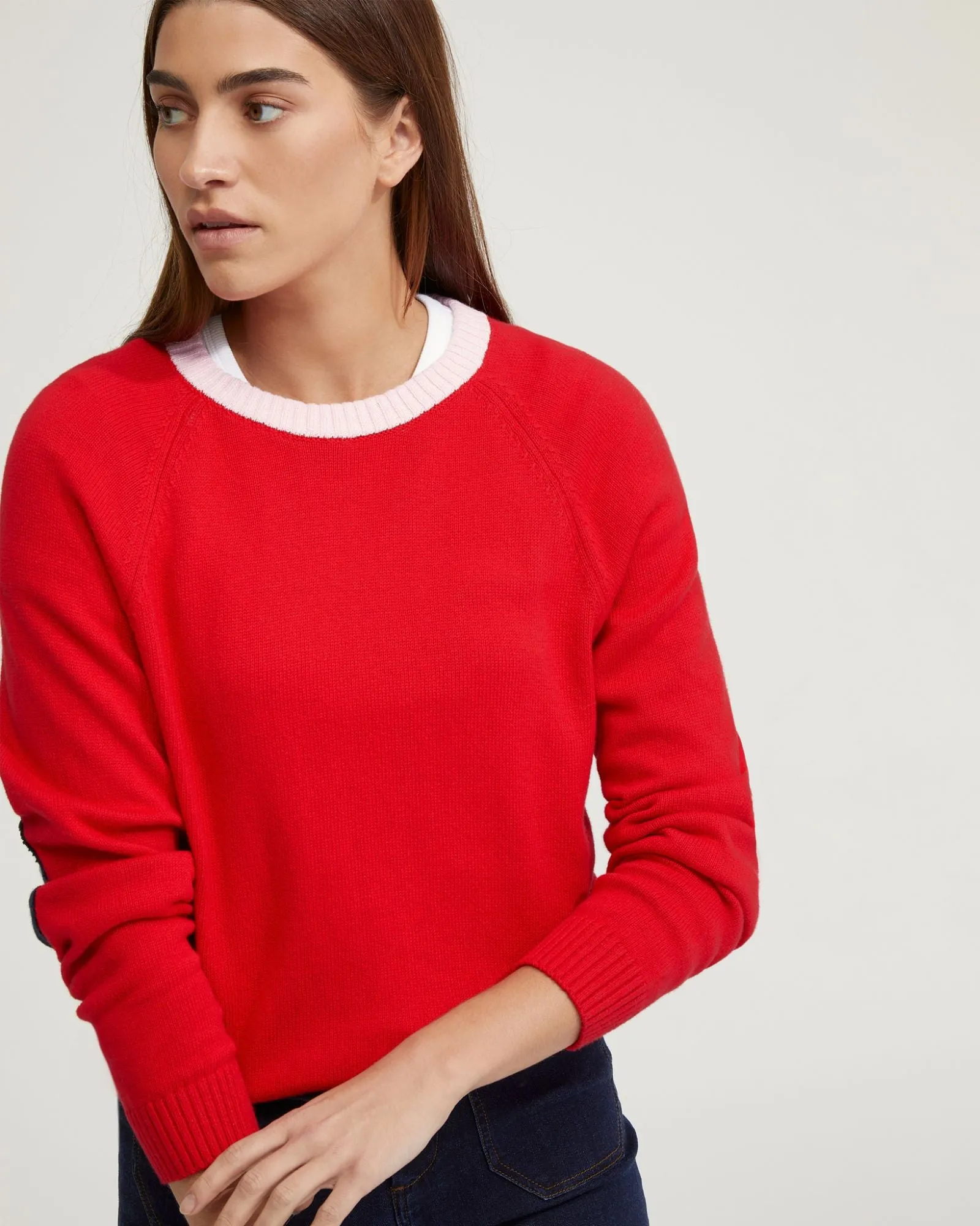 Huskie Elbow Patch Knit