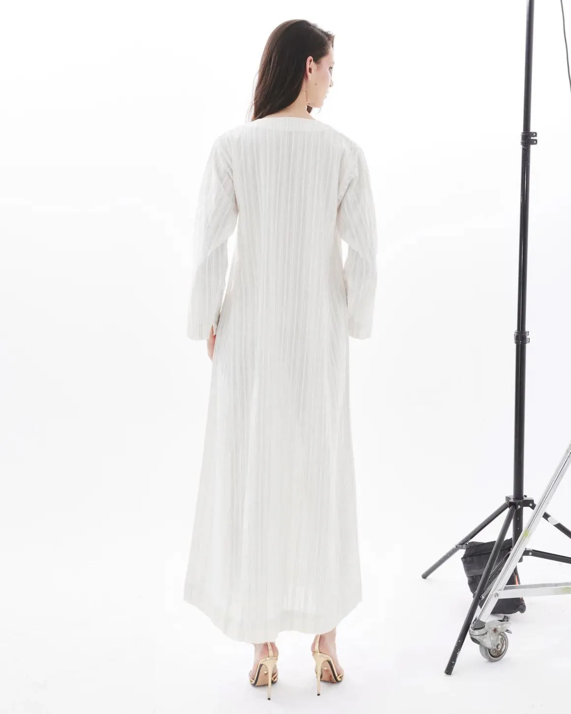 IVORY YASMINE ON BEIGE AMAL DRESS