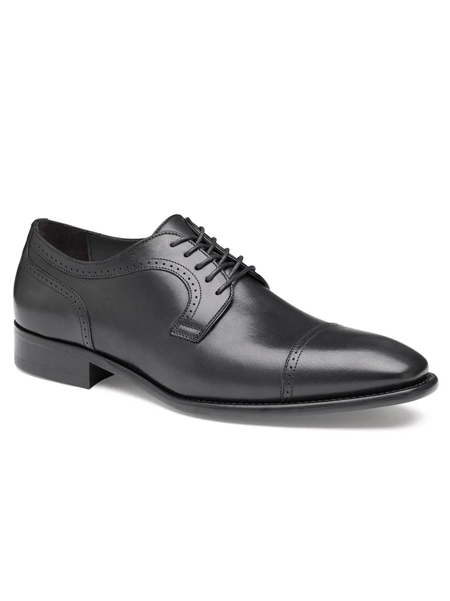 J & M Collection Cormac Cap Toe in Black Italian Calfskin