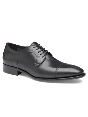 J & M Collection Cormac Cap Toe in Black Italian Calfskin