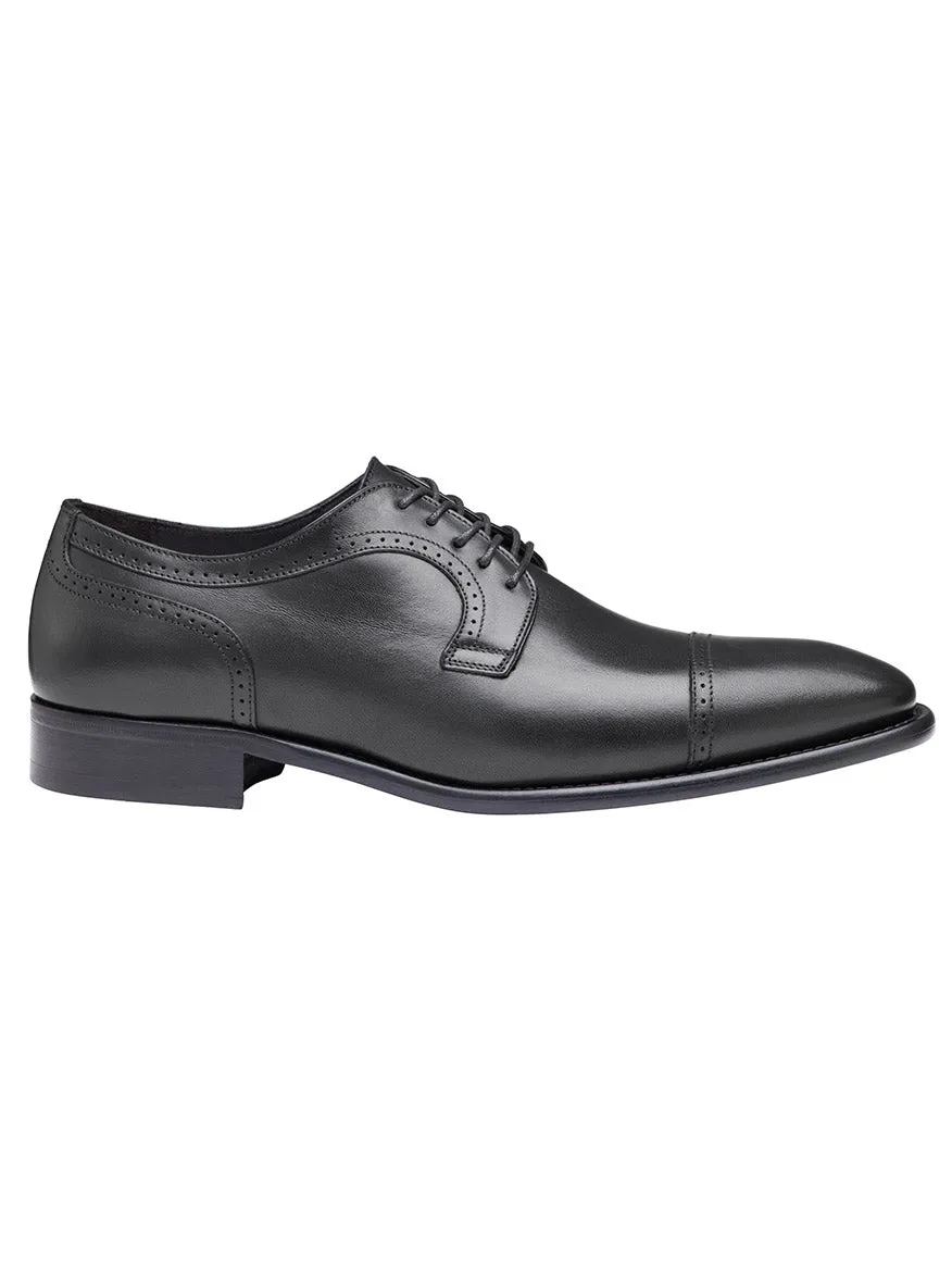 J & M Collection Cormac Cap Toe in Black Italian Calfskin