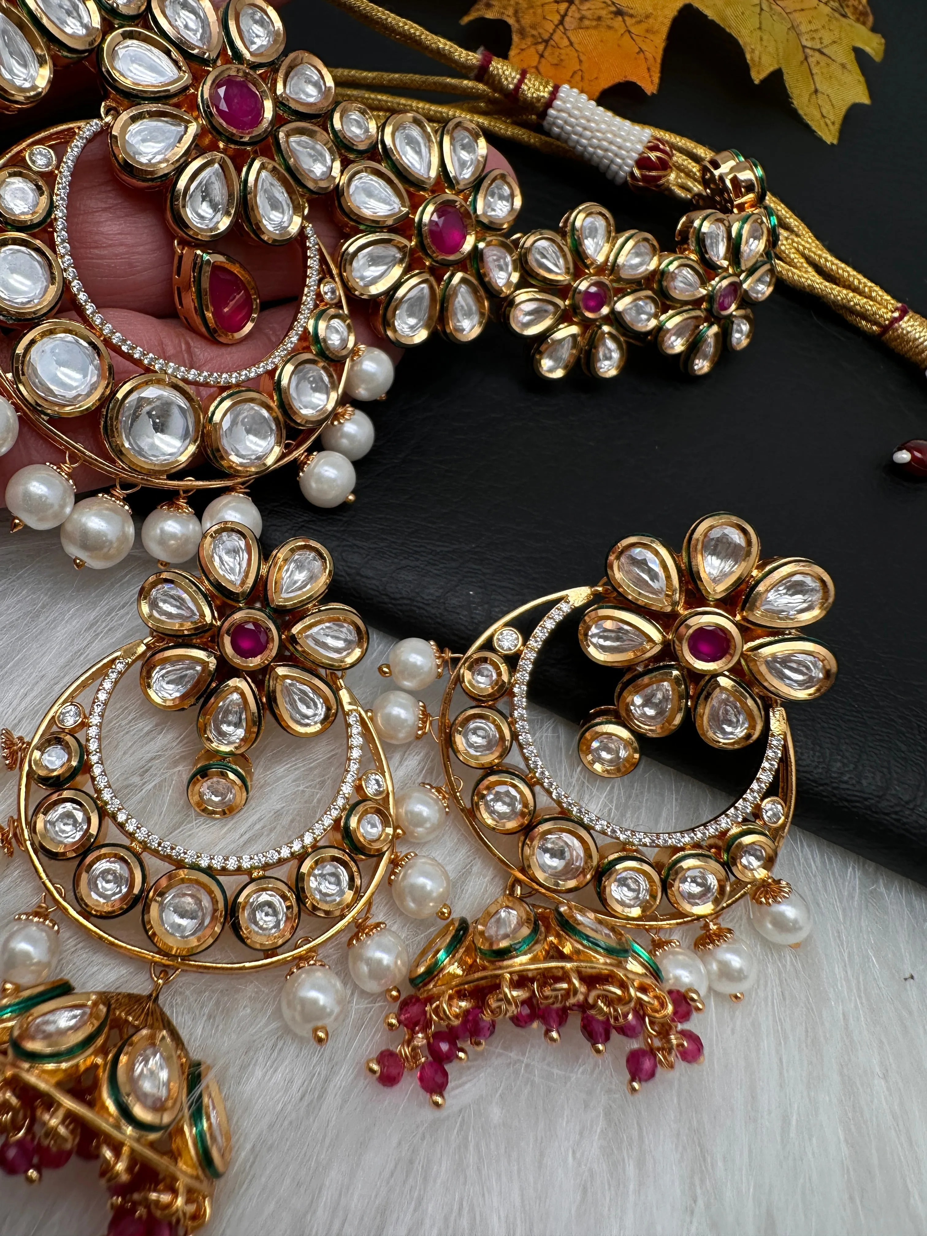 Kundan Chandbali Flexible Choker Necklace