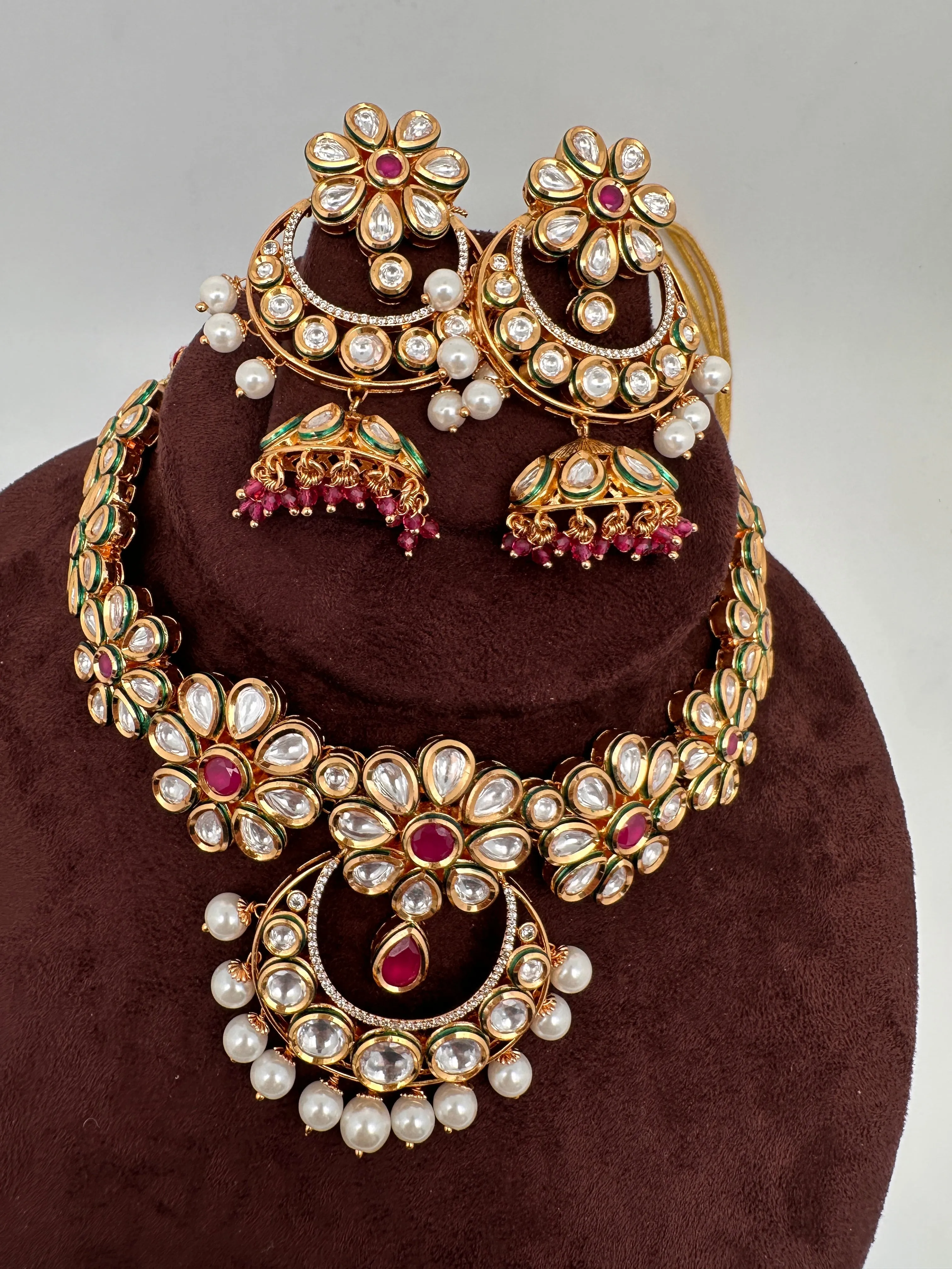 Kundan Chandbali Flexible Choker Necklace