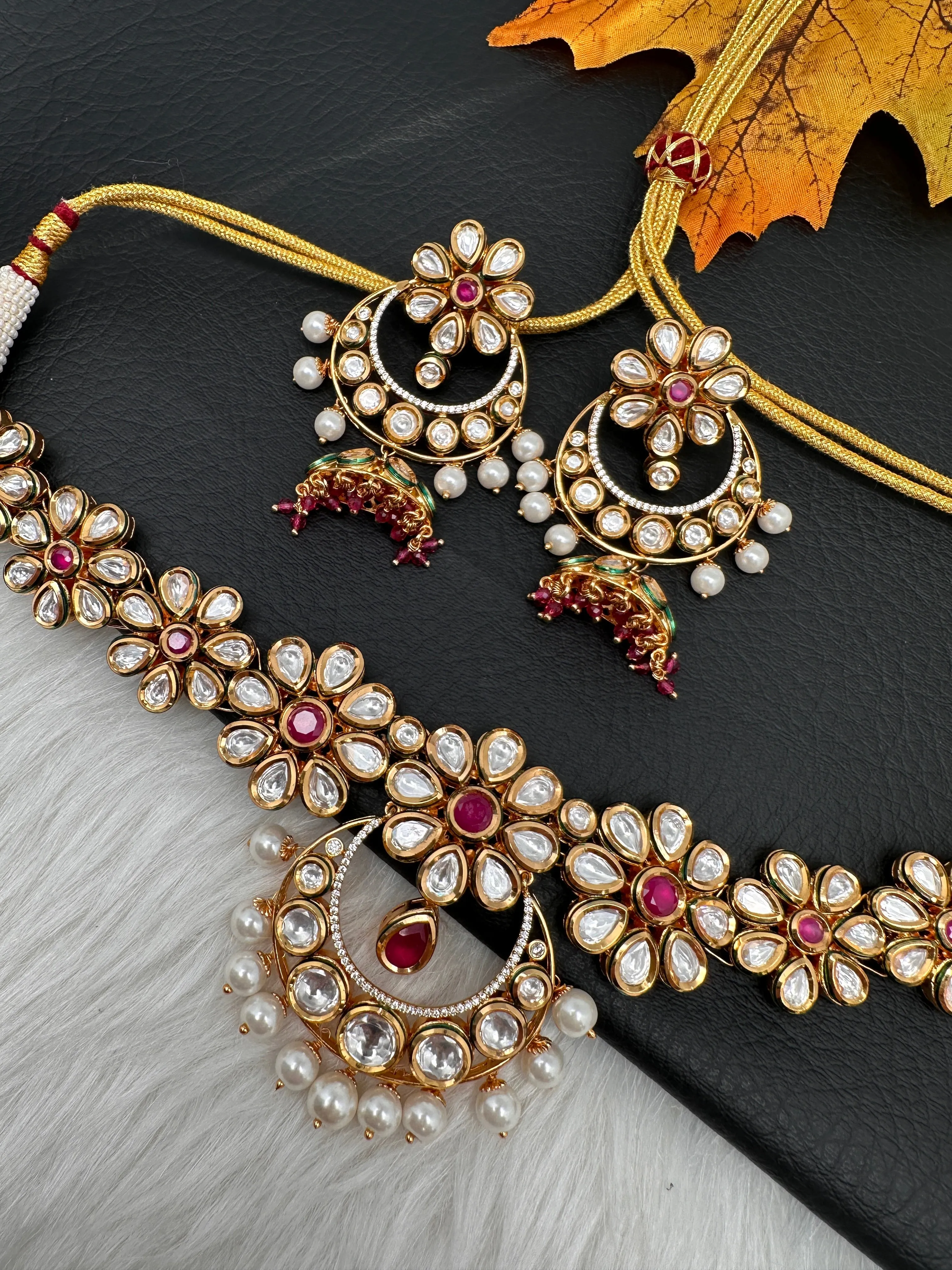 Kundan Chandbali Flexible Choker Necklace