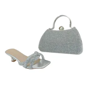 Meilee Knot Mules Heeled Sandals & Handbag Set