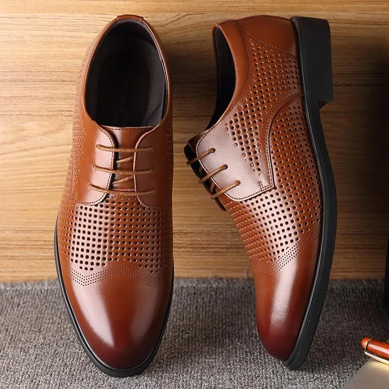 Men's Casual Breathable Genuine Leather Oxfords