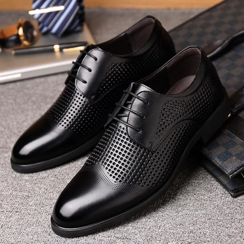 Men's Casual Breathable Genuine Leather Oxfords