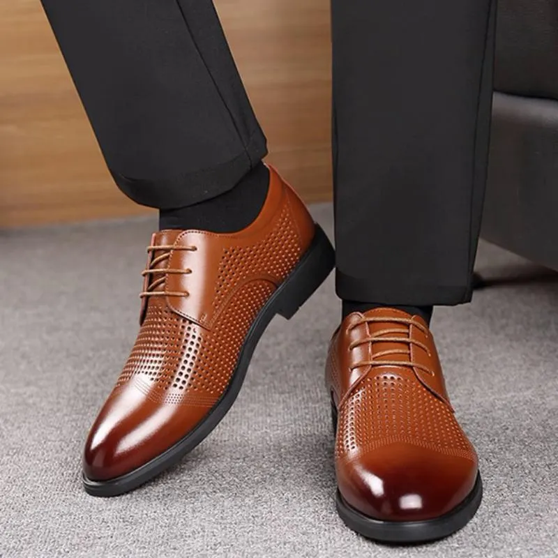 Men's Casual Breathable Genuine Leather Oxfords