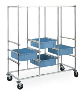 Metro PT3C-5M Triple-Bay Kitting Cart with Resilient Casters, 26" x 60" x 68"