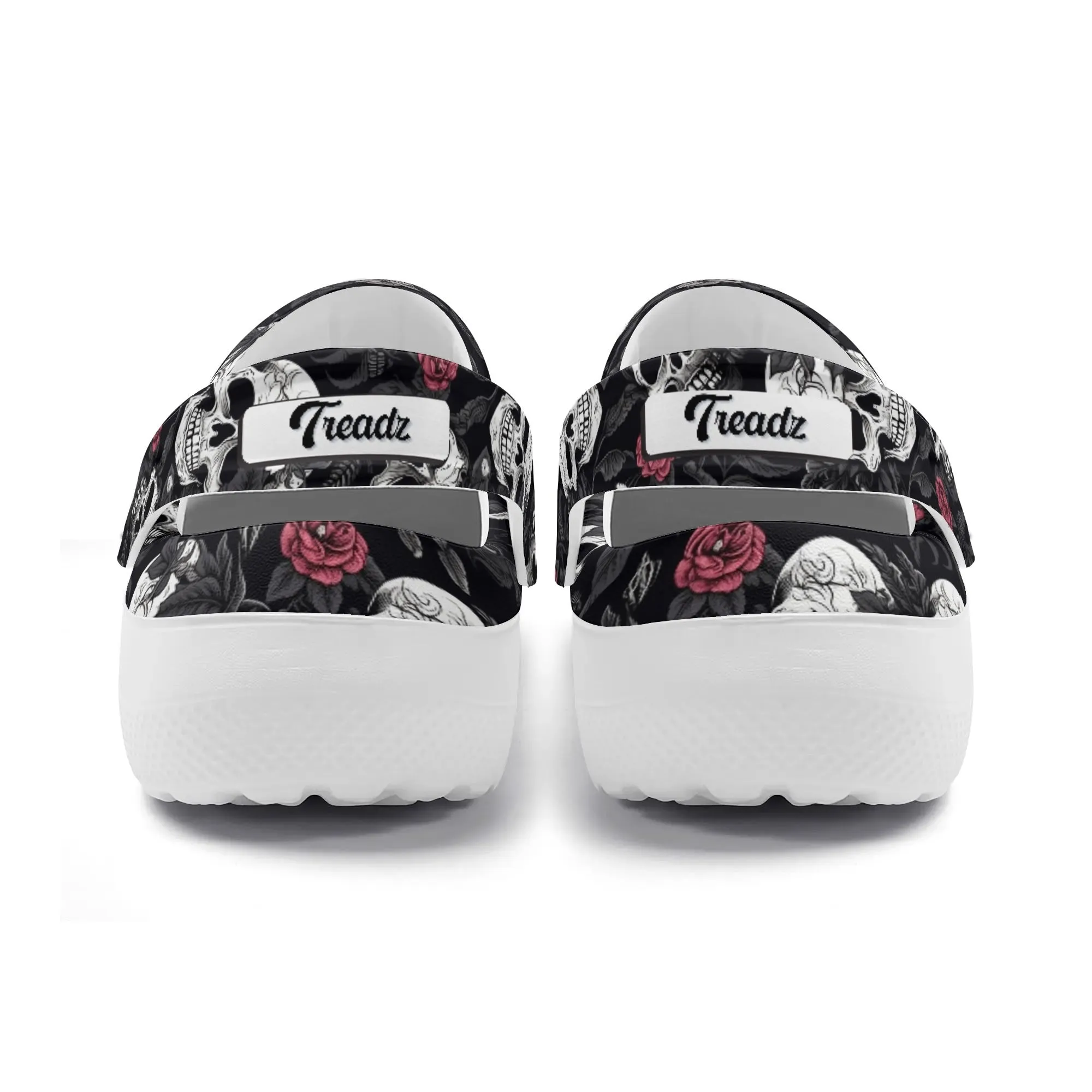 Treadz Nursing Slide On Clogs - Skull Rebel