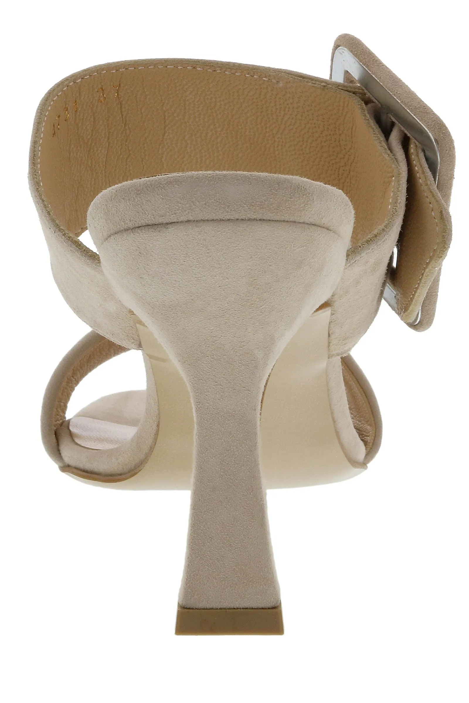 Ventutto Latte Wide Buckle High Heel Slide-