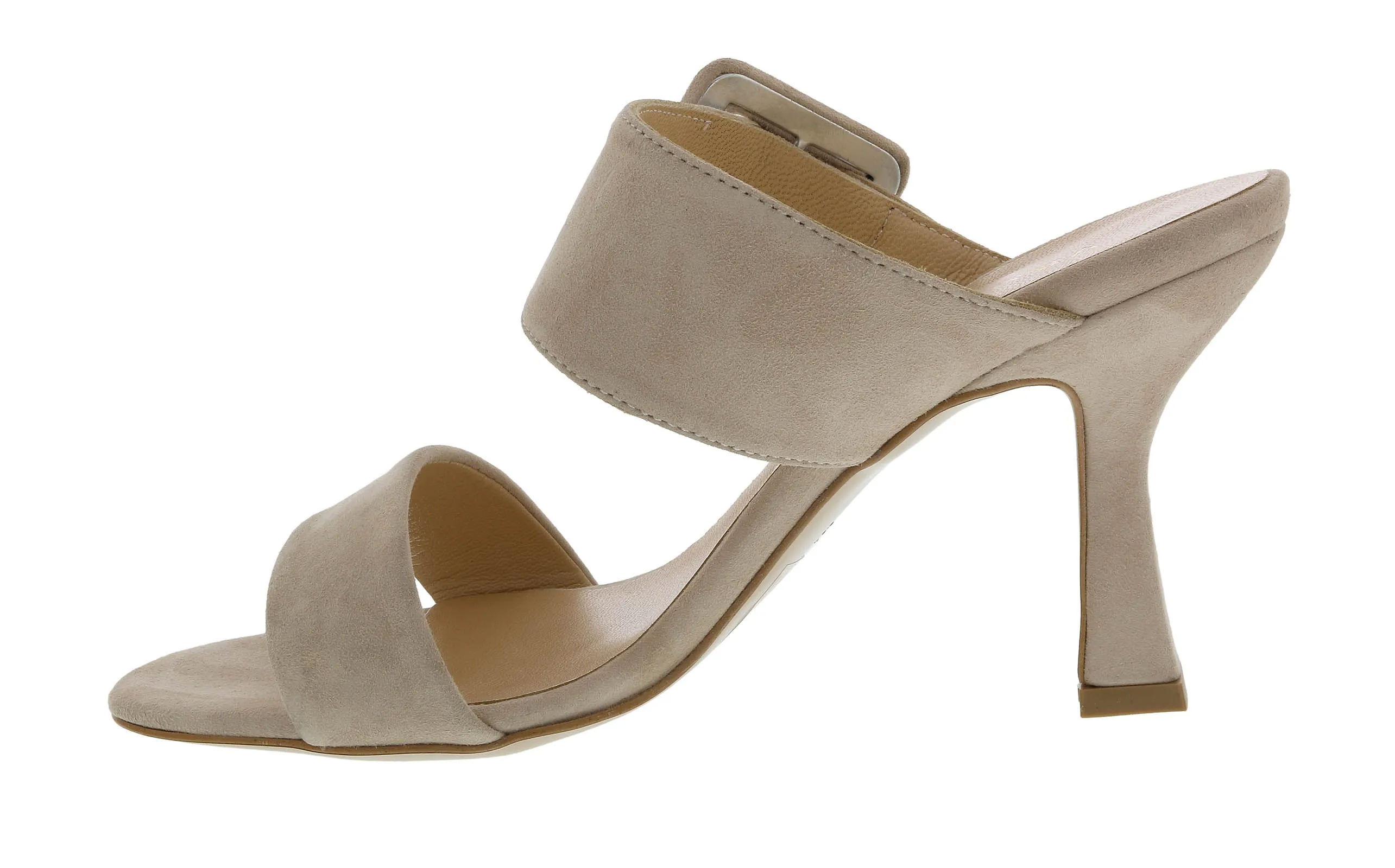 Ventutto Latte Wide Buckle High Heel Slide-
