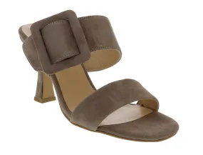 Ventutto Mink Wide Buckle High Heel Slide-