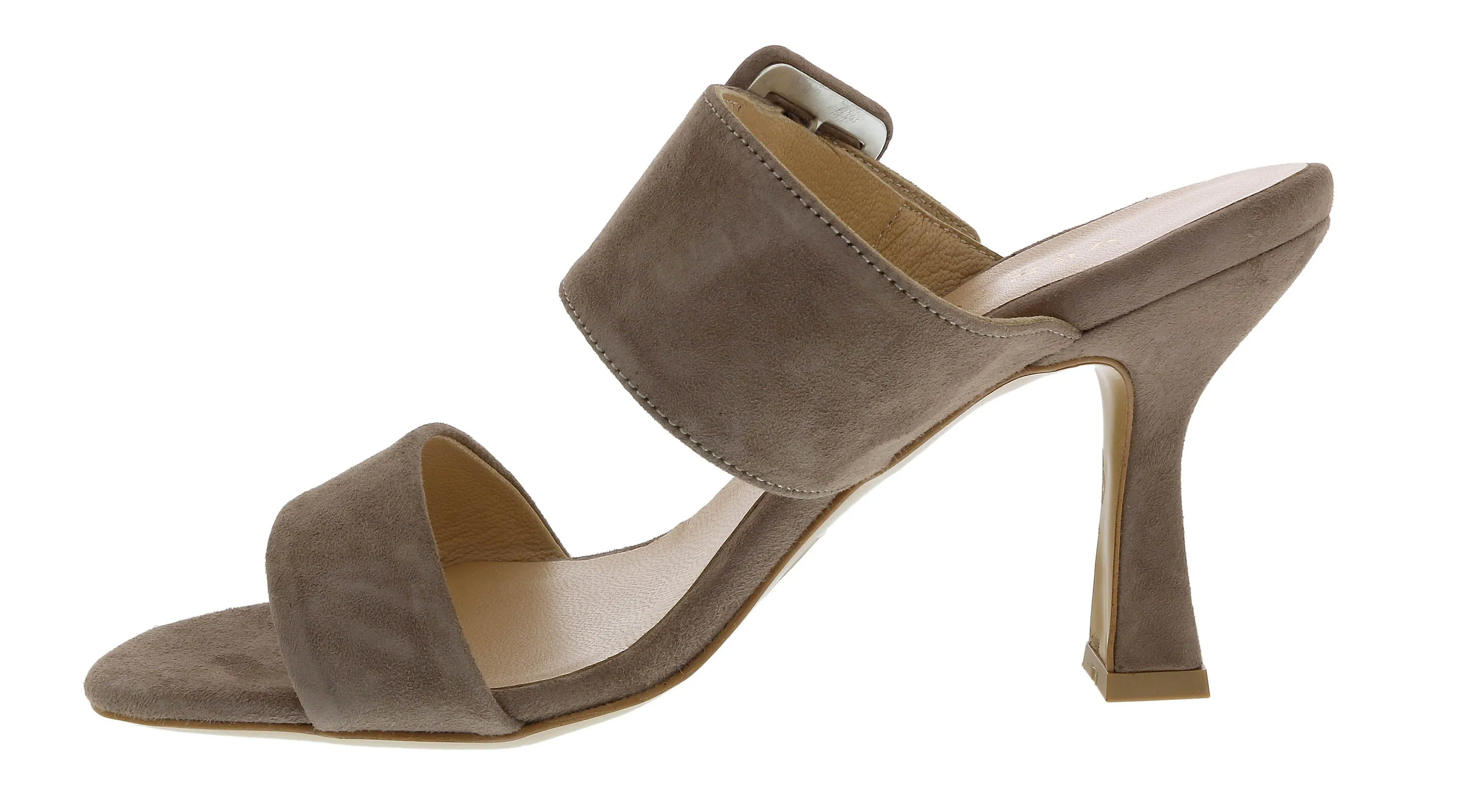 Ventutto Mink Wide Buckle High Heel Slide-